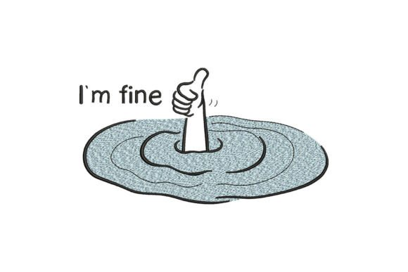 Download I’m Fine Thumbs Up Embroidery Design - Thumbs Collection