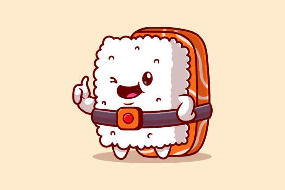 Download Cute Sushi Salmon Thumbs Up Cartoon - Thumbs Collection