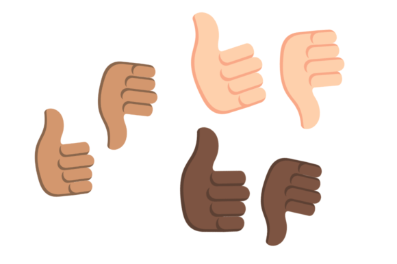 Download Emoji 6 Thumbs Up Down in 3 Skin Tones - Thumbs Collection